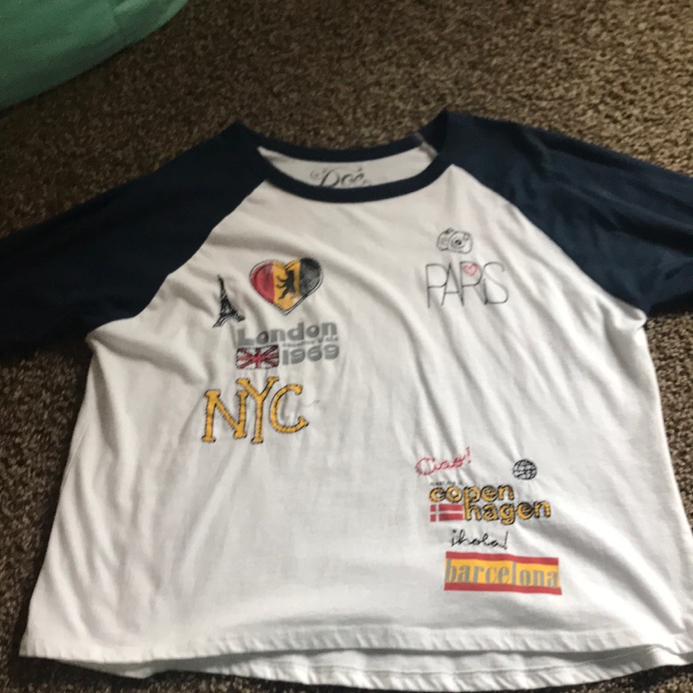 Blue And White Mid sleeve Shirt